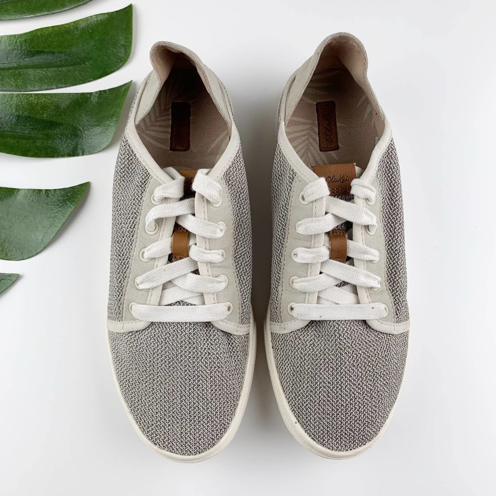 Olukai Pehuea Li Casual Sneakers Grey Comfort Women’s 9